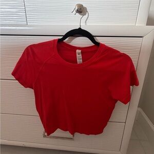 lululemon athletica Red Short Sleeve Tee